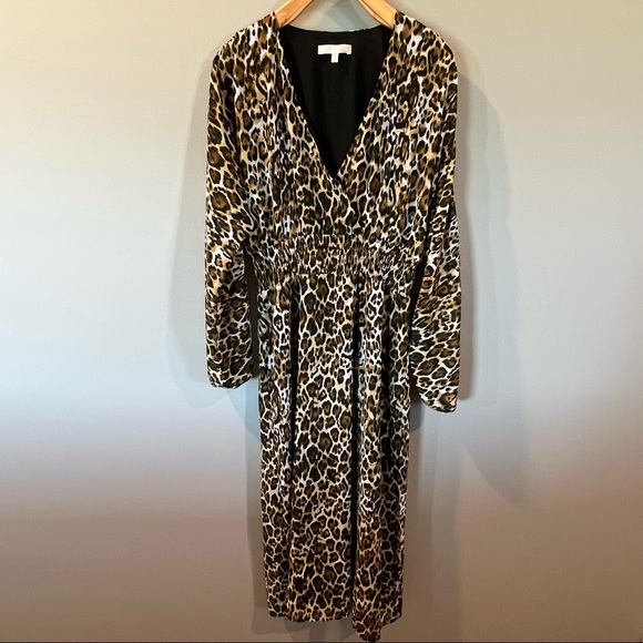 WAYF Gabrielle Leopard Animal Print Midi Dress Small - Picture 2 of 9